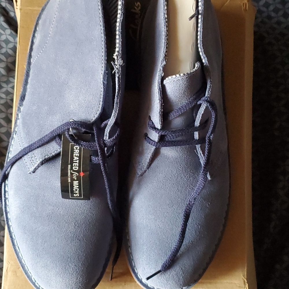 CLARKS Desert Boot Blue Suede